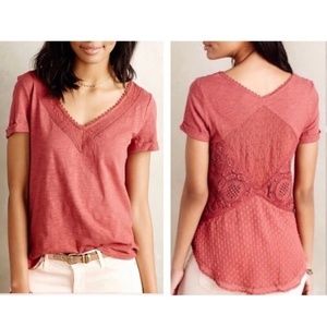 Anthropologie Meadow Rue Lace Tee